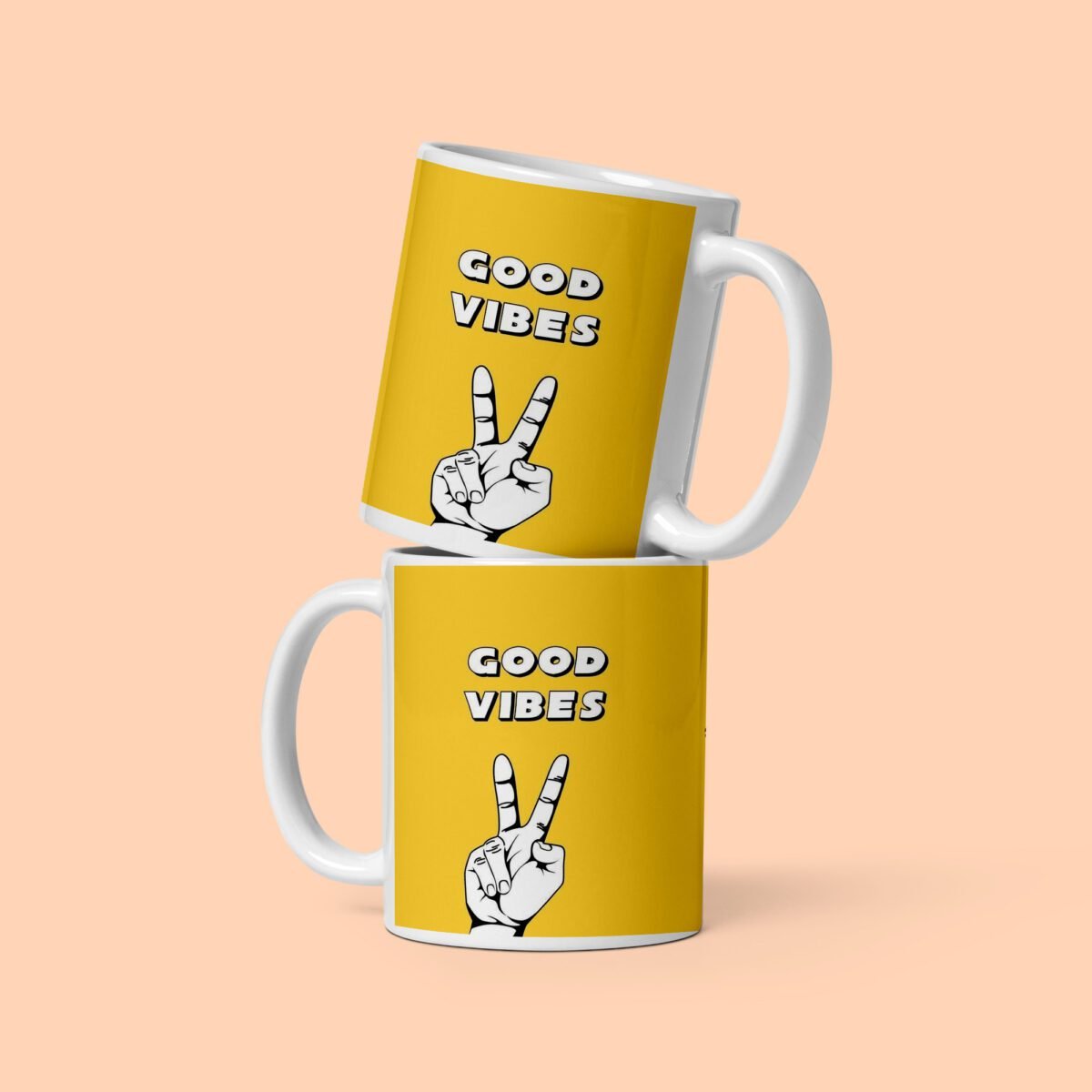 Good Vibes Printed White Coffee Mug