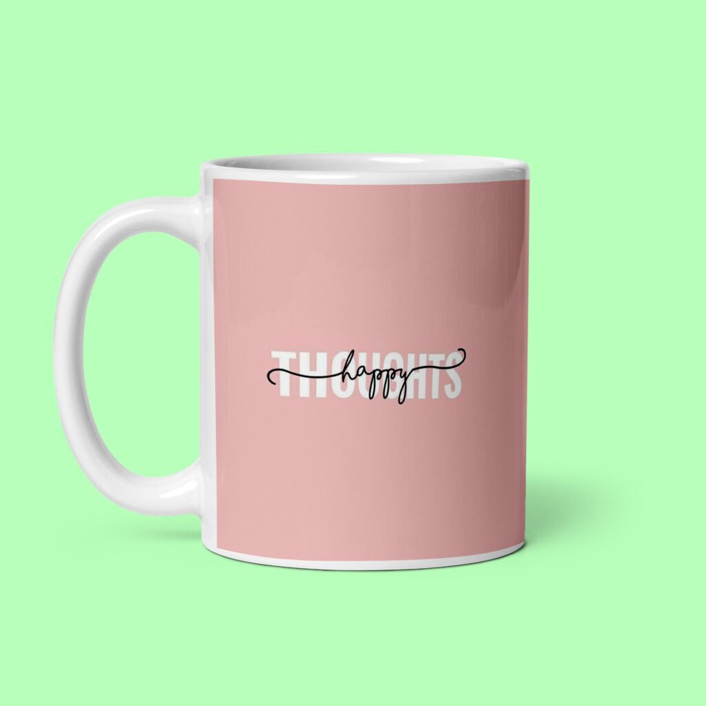 Happy Thoughts Printed Coffee Mug