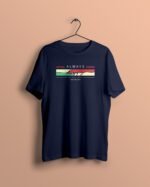 Always happy navy blue Tshirt printhati