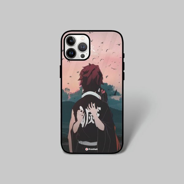 Demon Slayer Couple Glass Mobile Cover
