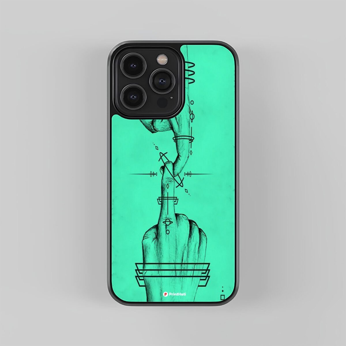 Finger Connection Glass Mobile Cover