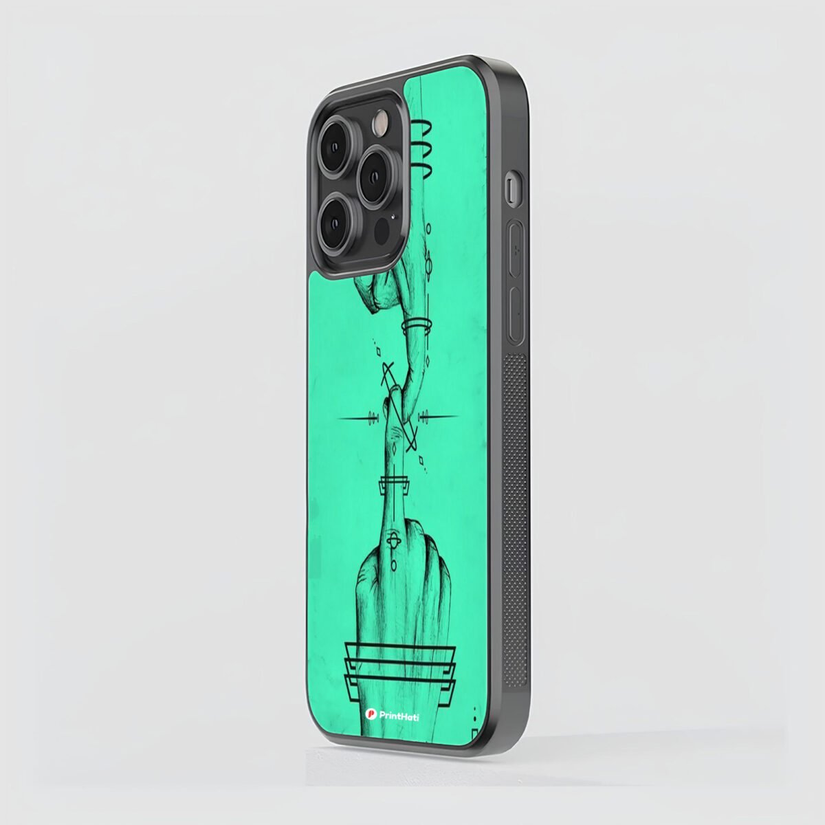 Finger Connection Glass Mobile Cover