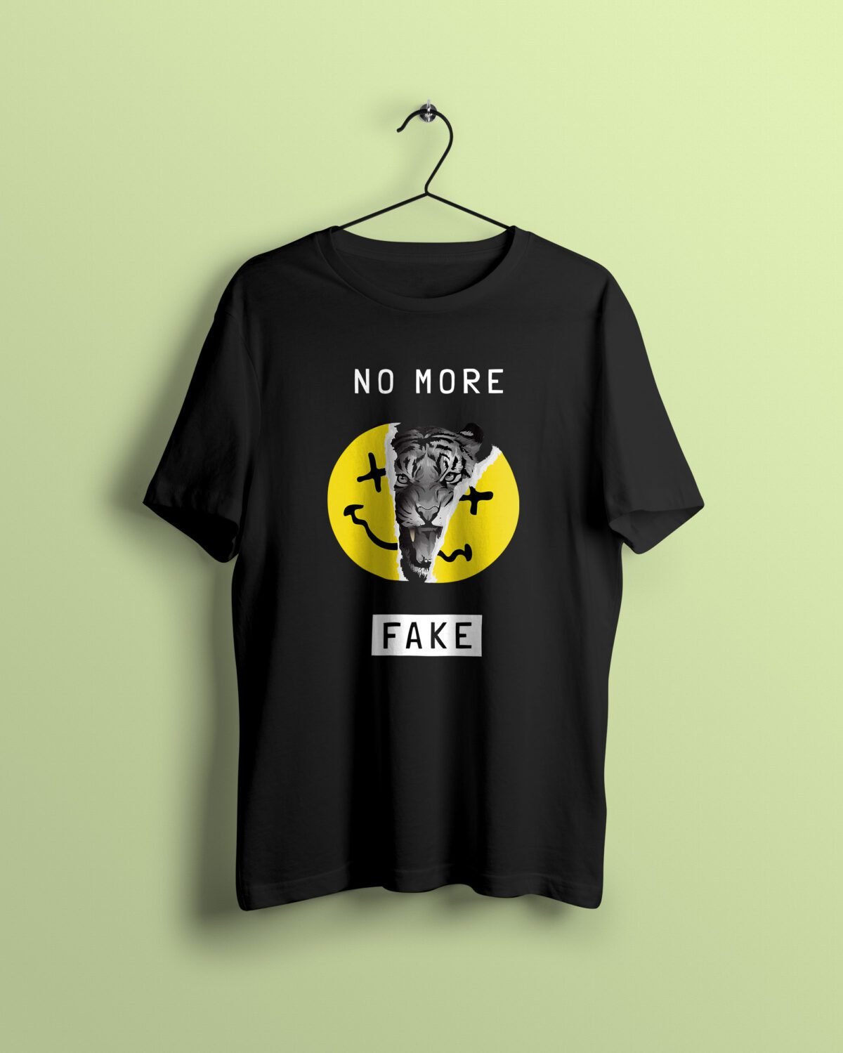 No More fake Black Tshirt printhati