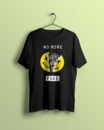 No More fake Black Tshirt printhati