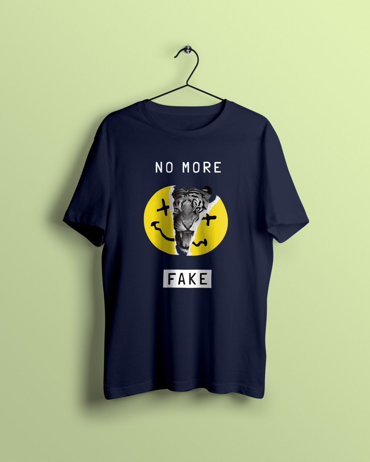 No More fake Navy Tshirt printhati
