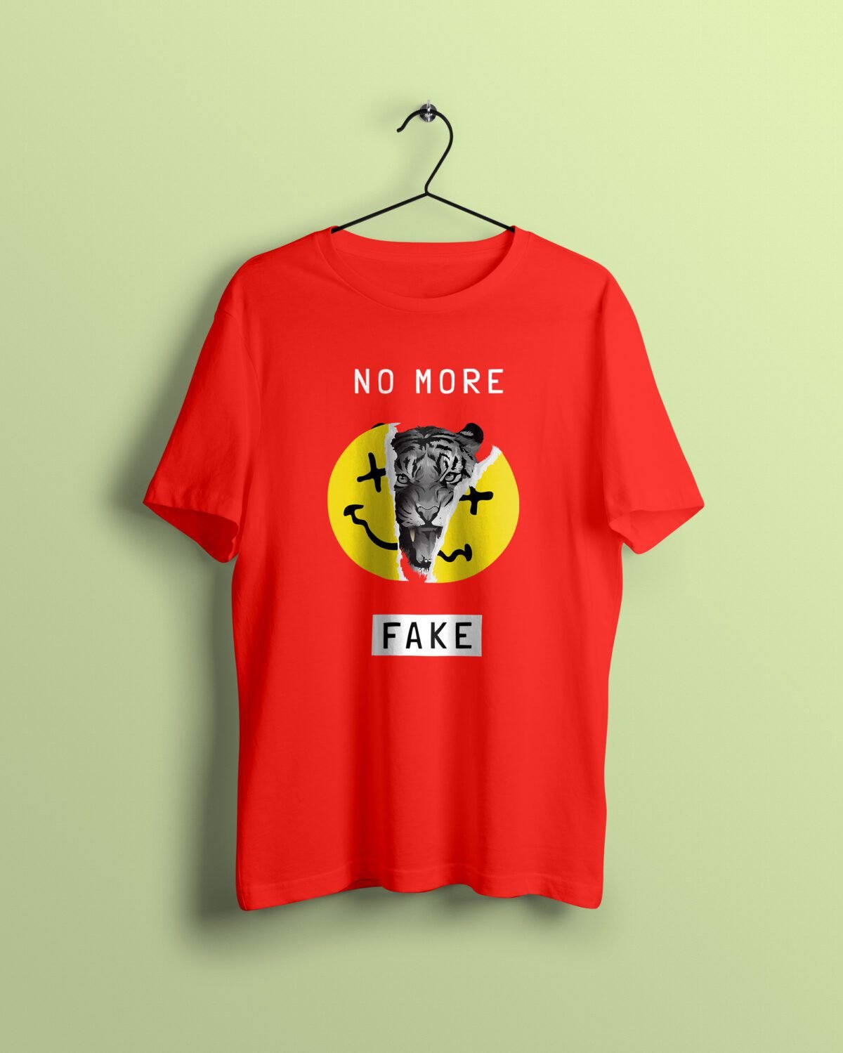 No More fake red Tshirt printhati
