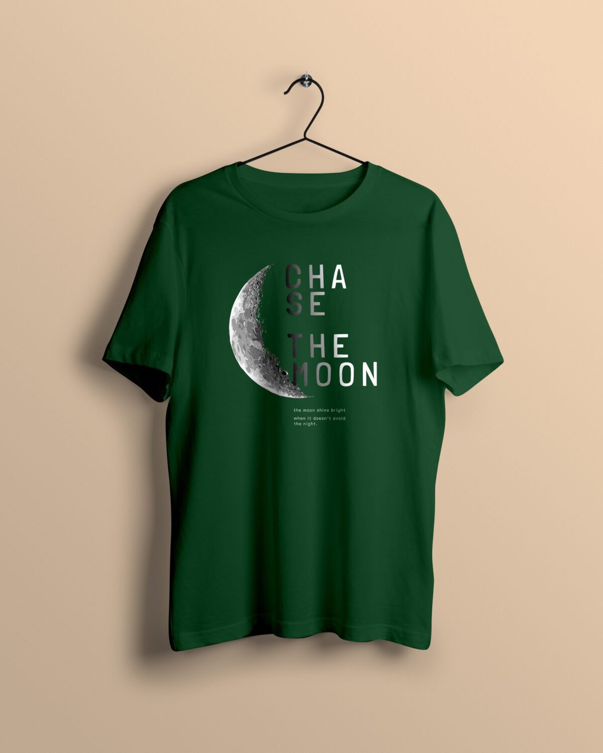 chase the moon Green Tshirt printhati