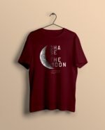 chase the moon Maroon Tshirt printhati