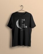 chase the moon blackTshirt printhati