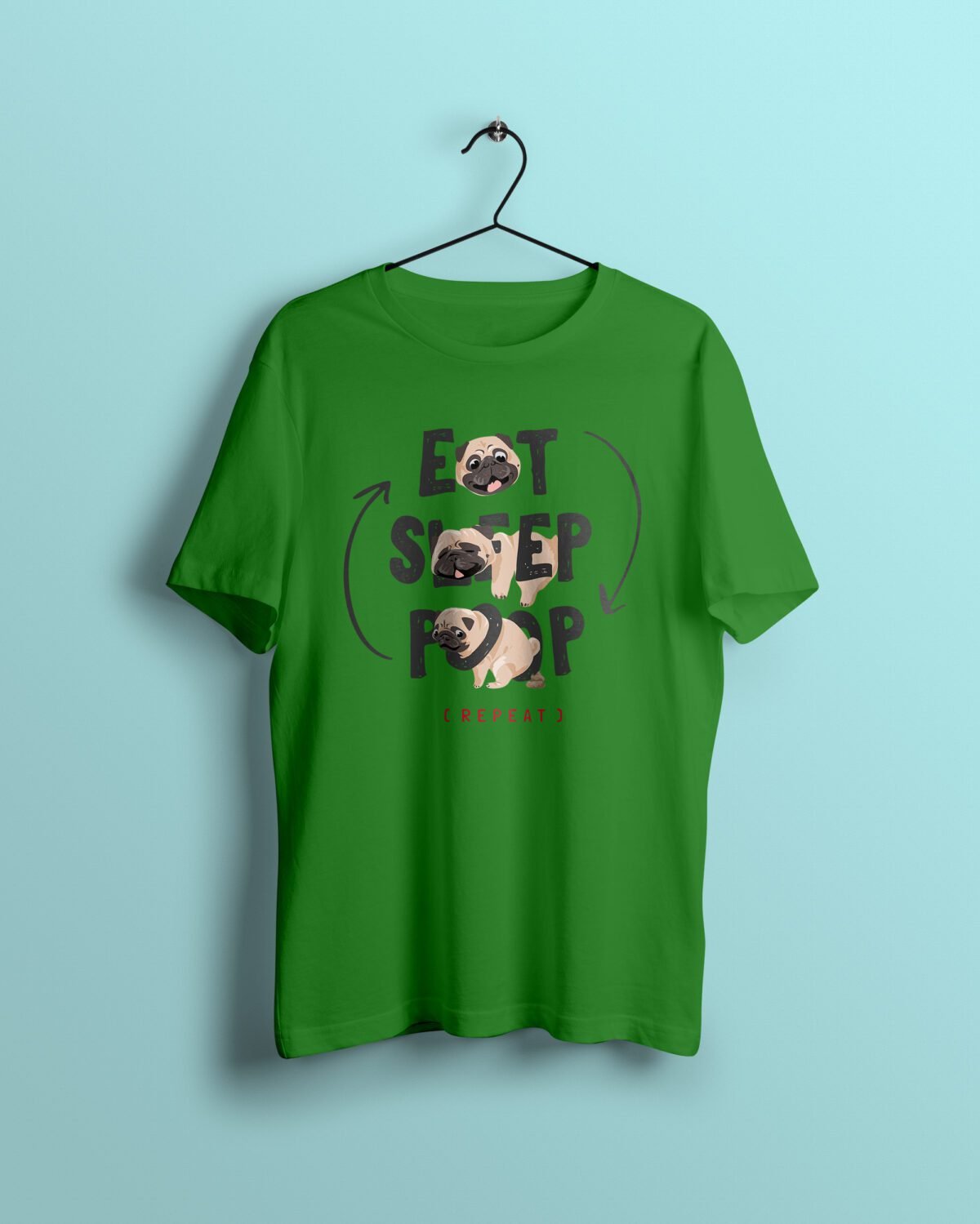 eat sleep poop flag green Tshirt printhati