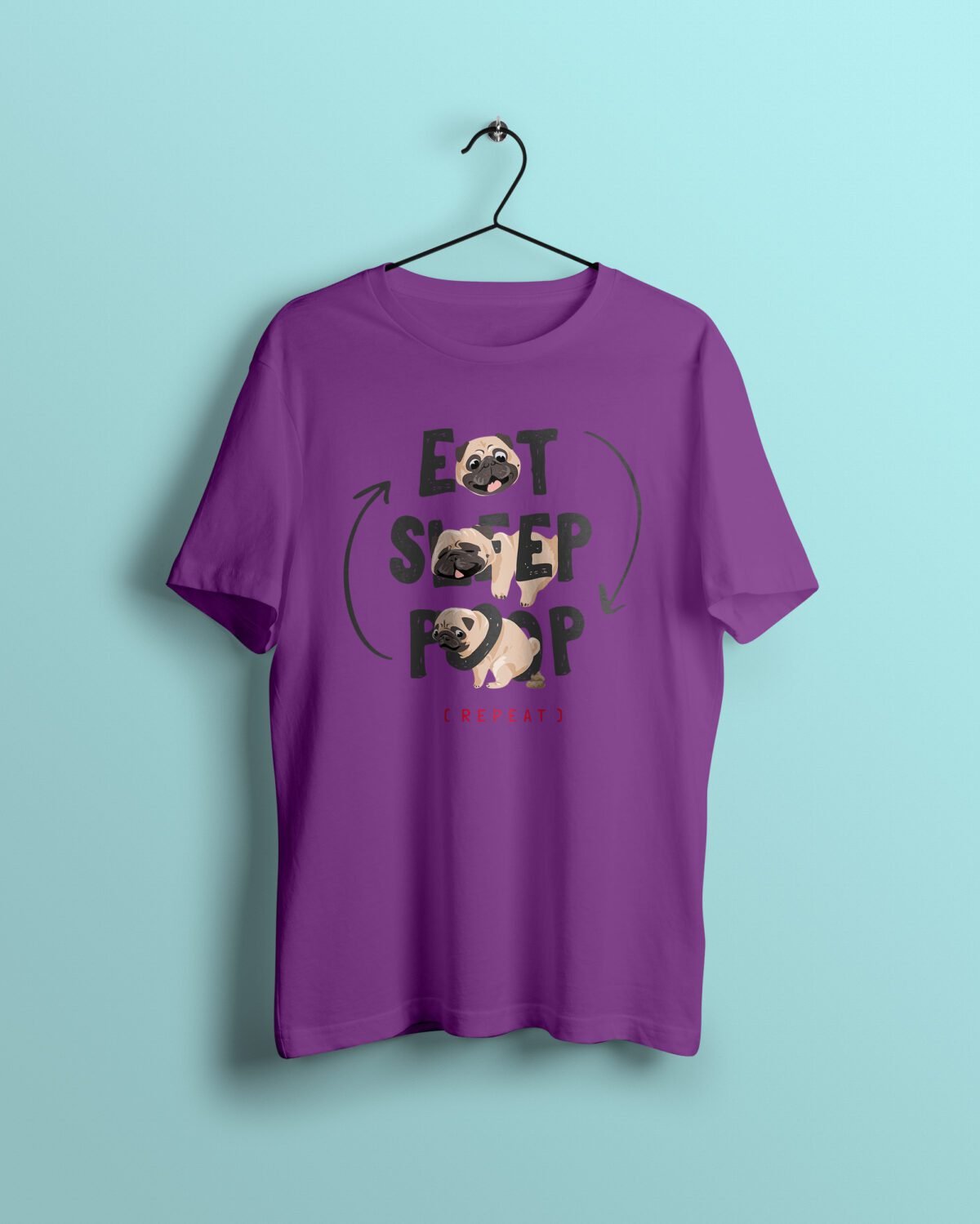 eat sleep poop purple Tshirt printhati