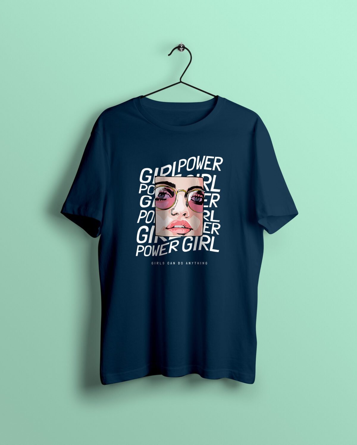 girl power petrol blue Tshirt printhati