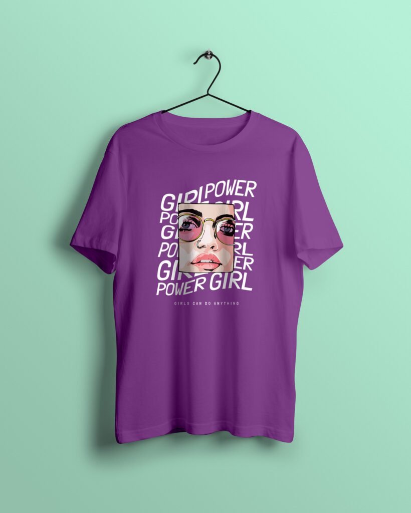 girl power purple Tshirt printhati