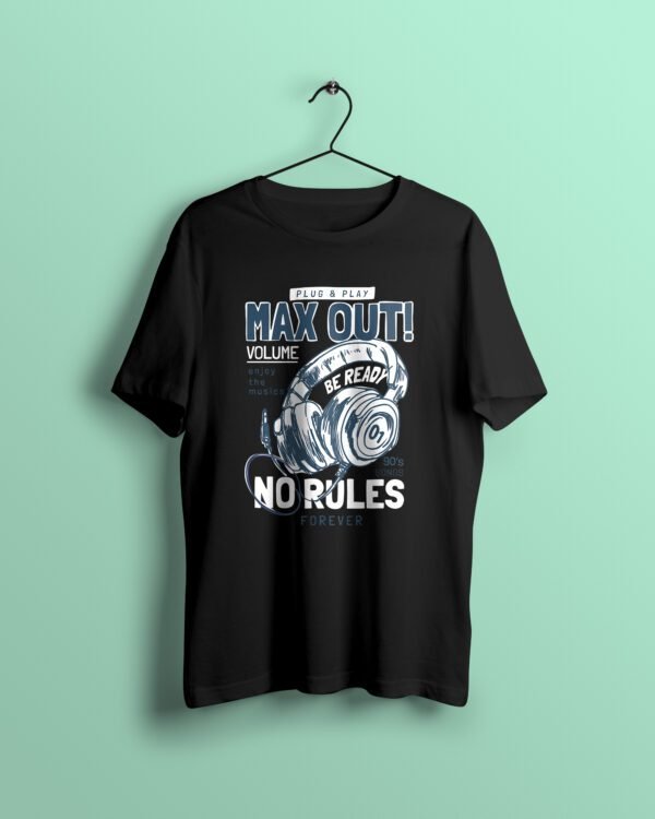 max out black Tshirt printhati