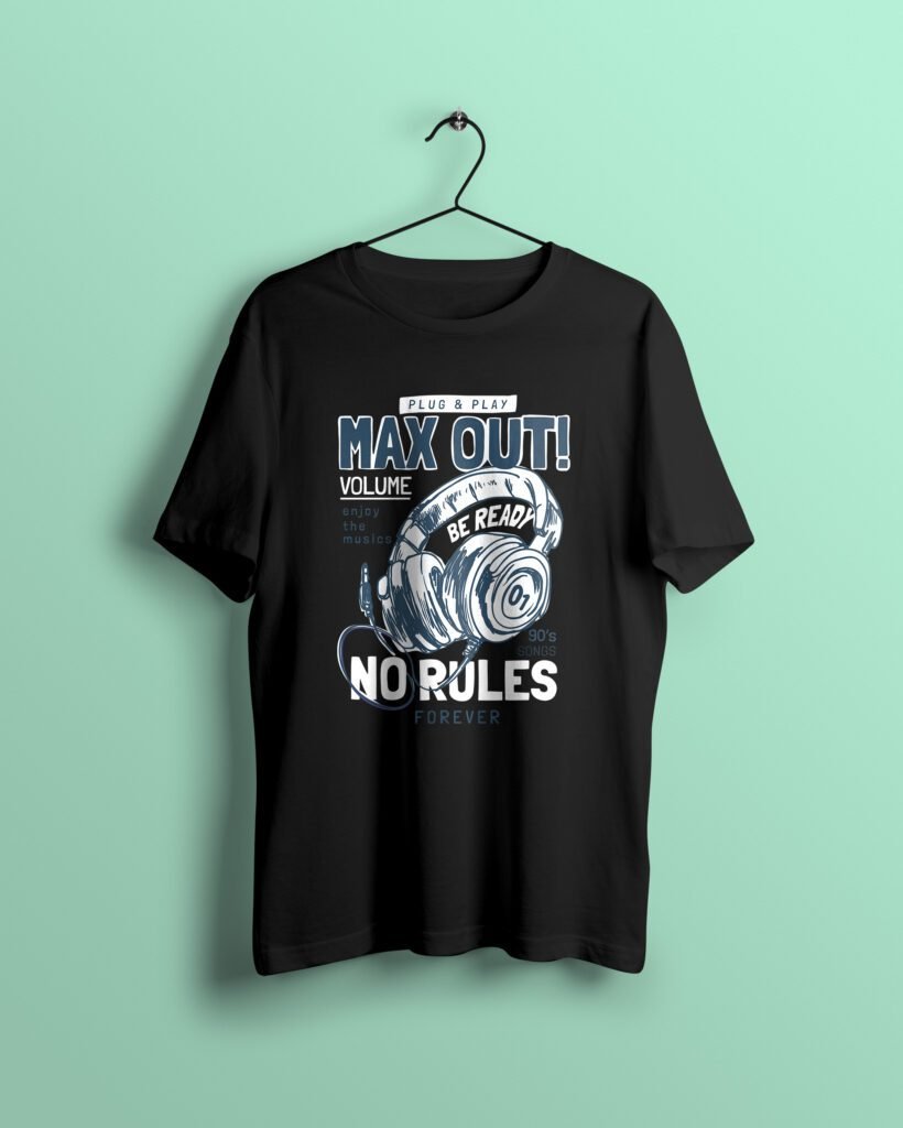 max out black Tshirt printhati