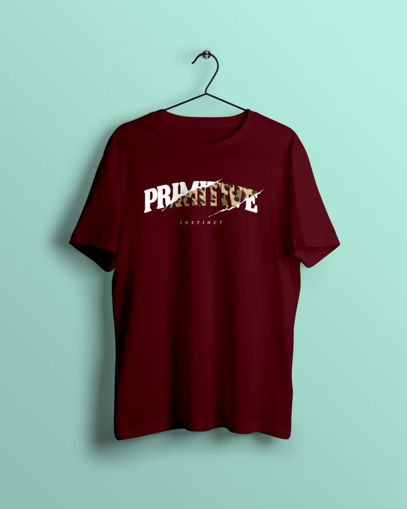 primitive maroon Tshirt printhati